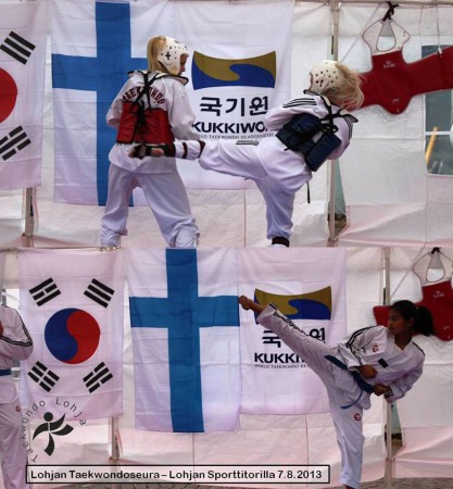 Taekwondo show in Lohja market place, summer 2013.