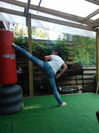 Kicking just for fun kicks inhomeyard summer 2013.