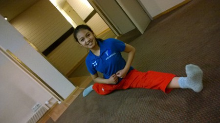 Evening in Hotel lougne before competition day. 